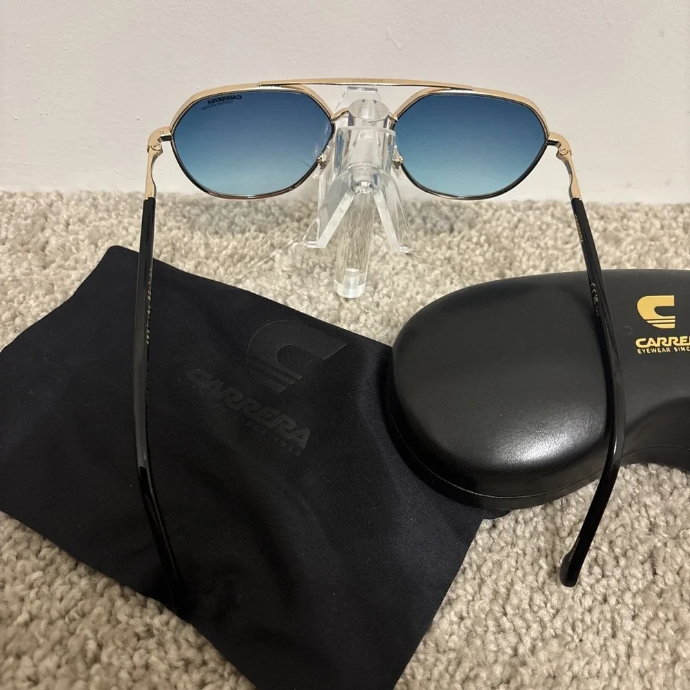 New Carrera 303/S Festival Edition Sunglasses Gold Blue Red $148 Unisex Aviator